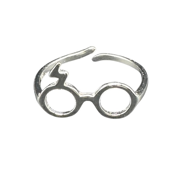 Silver Eyeglass-Inspired Jewelry Ring - Picture 1 of 3